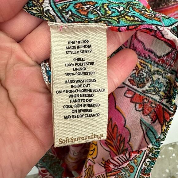 Soft Surroundings Women’s Drea Boho Chiffon Long Sleeved Midi Dress - Picture 6 of 13